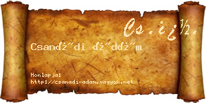 Csanádi Ádám névjegykártya