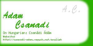 adam csanadi business card