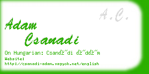 adam csanadi business card